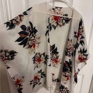 Cream Floral Blouse with Relaxed Boxy Fit